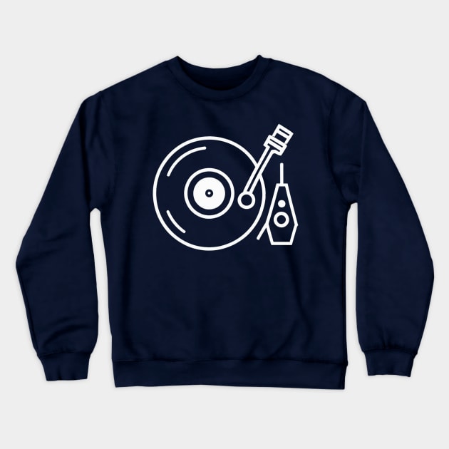 Record Store Day Vinyl New Wave Turntable Crewneck Sweatshirt by Aldrvnd